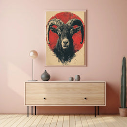 Majestic Ram Art Print Poster for Home Decor PosterGoat