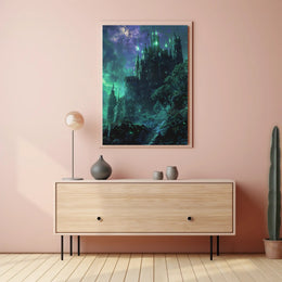 Majestic Dusk Mountain Impressionist Landscape Art Poster PosterGoat