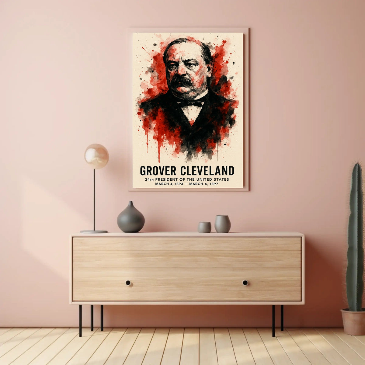 Grover Cleveland Watercolor Art: Historical or Presidential Poster