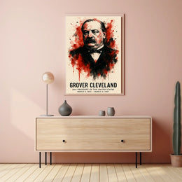 Grover Cleveland Watercolor Art: Historical or Presidential Poster