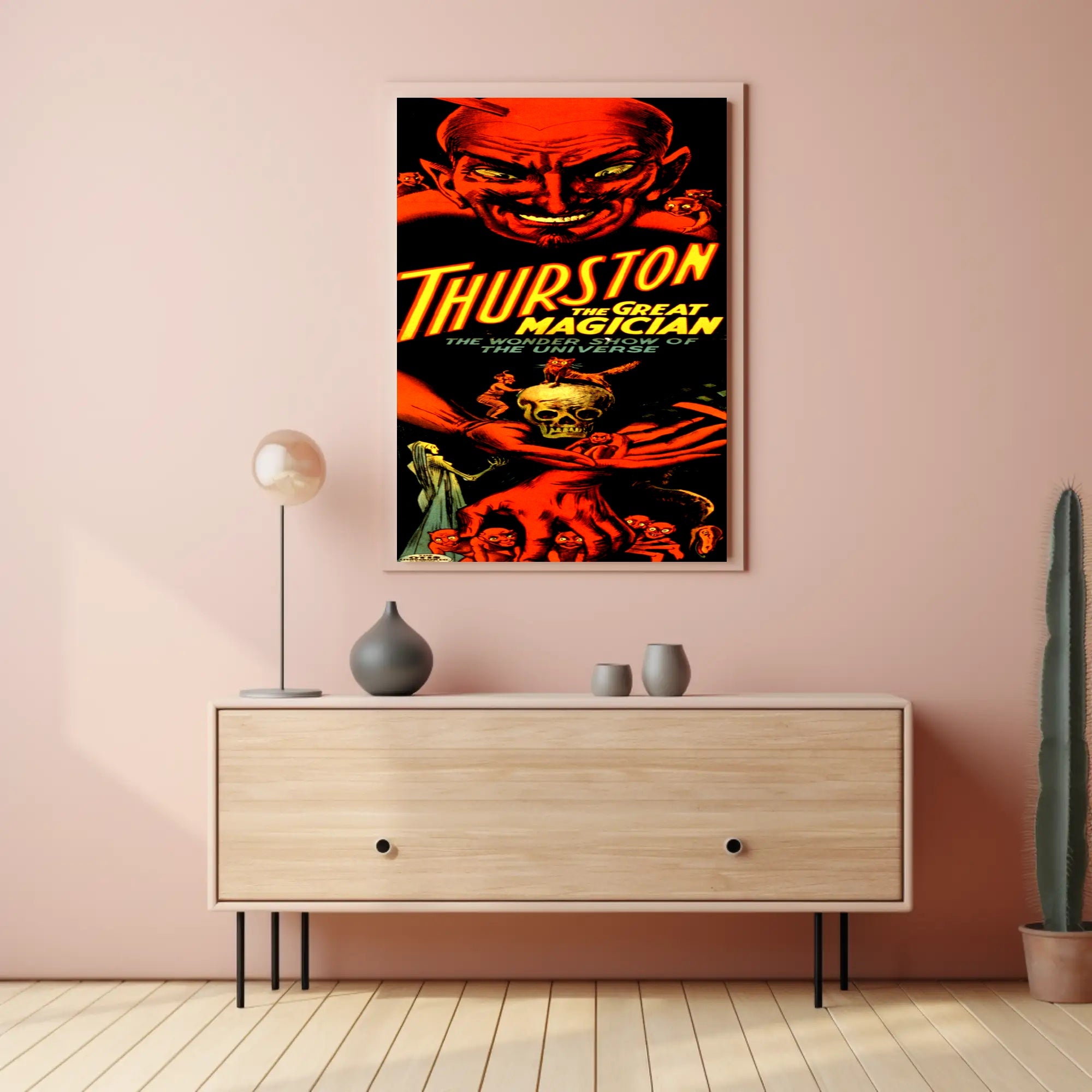 Vintage Magician's Devilish Show Magic Poster