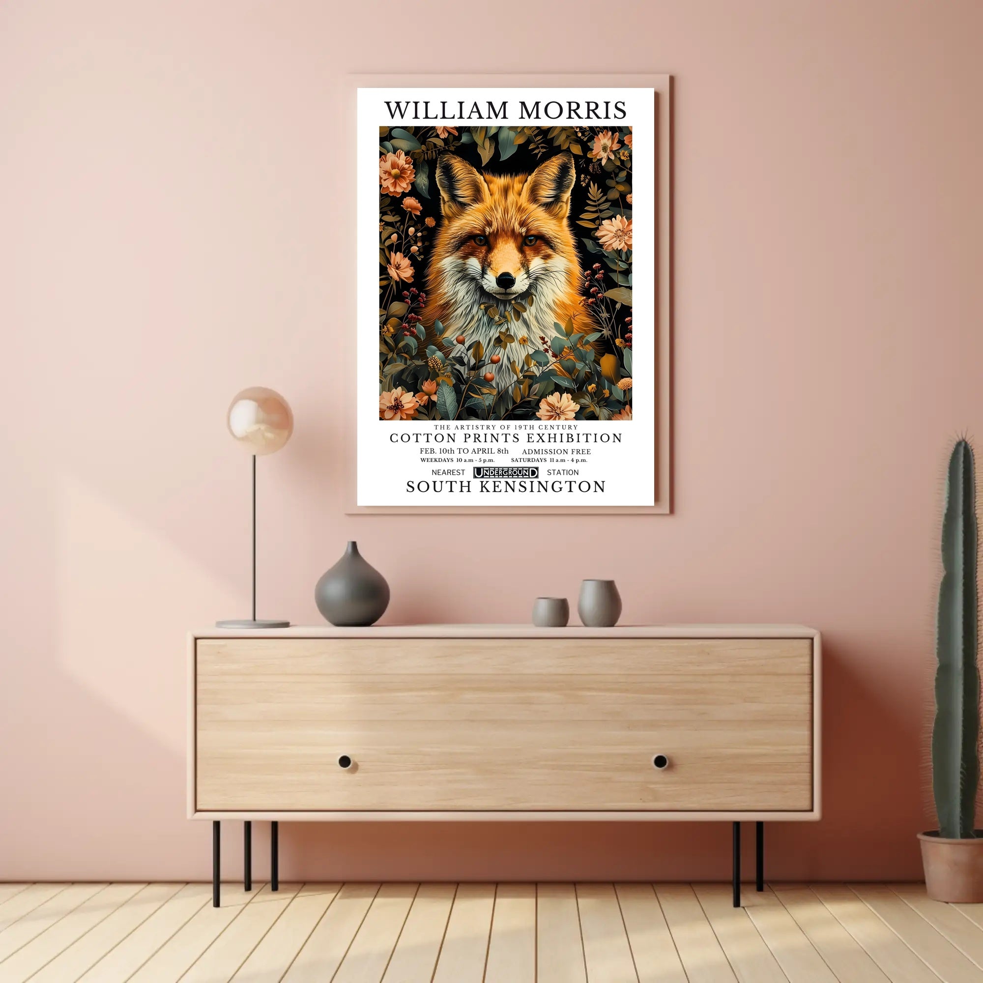 William Morris Exhibition Vintage Artistic Poster