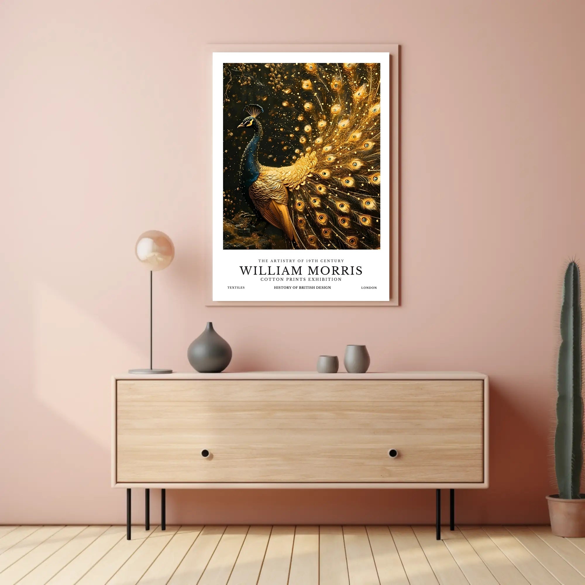 William Morris Peacock Design Cultural or Heritage Poster