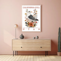 California Gull Utah State Bird Nature Poster