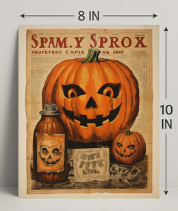 Vintage Halloween Pumpkin Vintage Poster