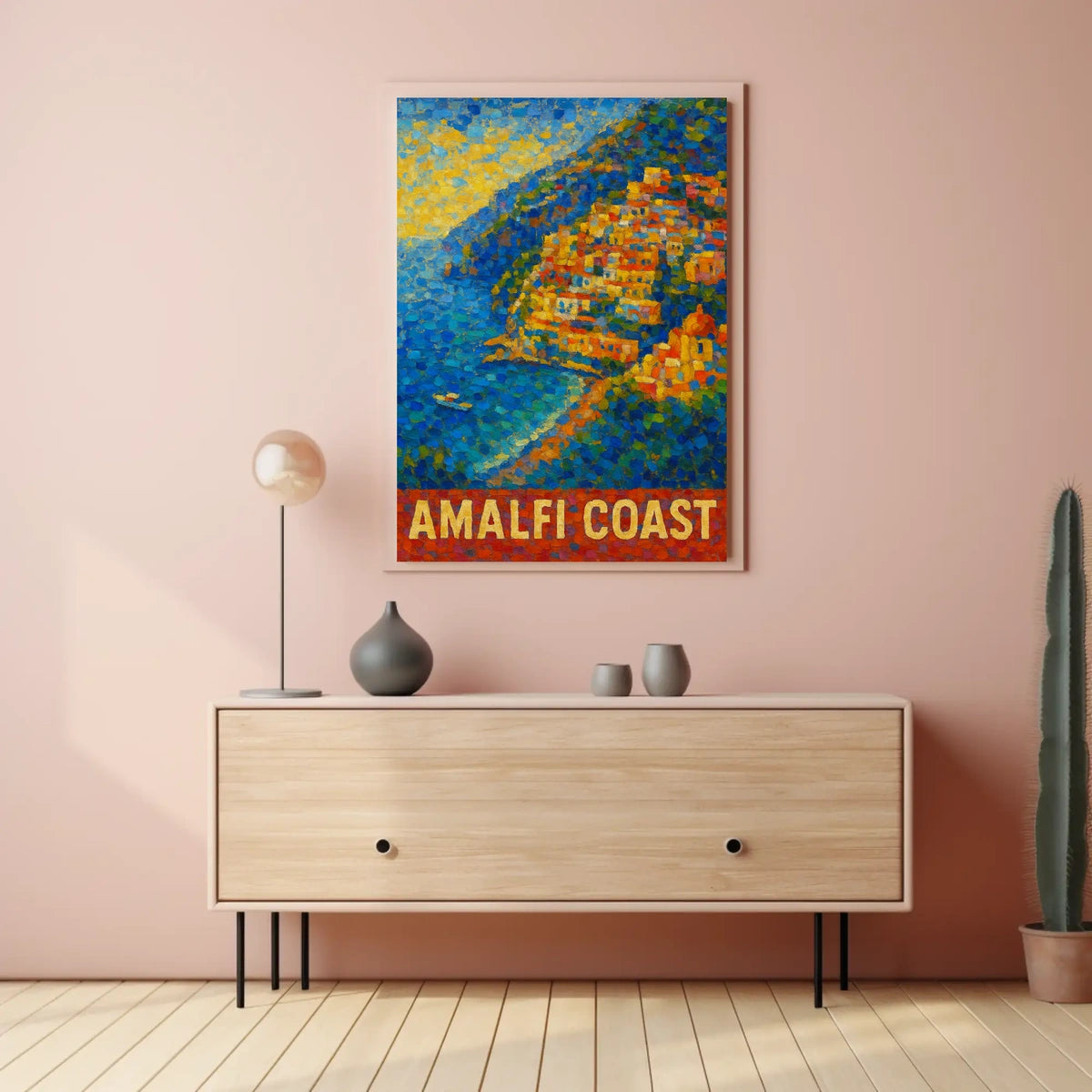 Amalfi Coast Poster Wall Art 18x24 Coastal Decor Gift Ready