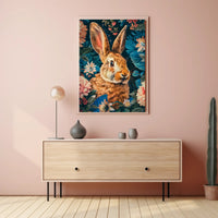 Enchanted Rabbit in Bloom Wall Art Print