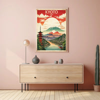 Kyoto Vintage Travel Art Print Poster