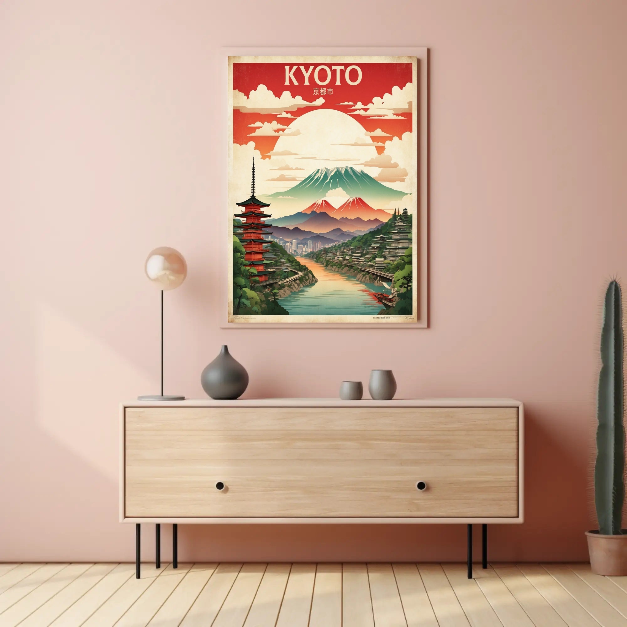 Kyoto Vintage Travel Art Print Poster