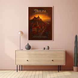 Tbilisi Sunset Exploration: Vintage Cultural or Heritage Poster