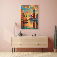 Venice Gondolas and Canals Travel Poster