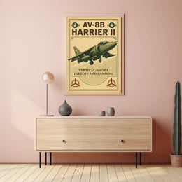 AV-8B Harrier II Vintage Military Recruitment Poster