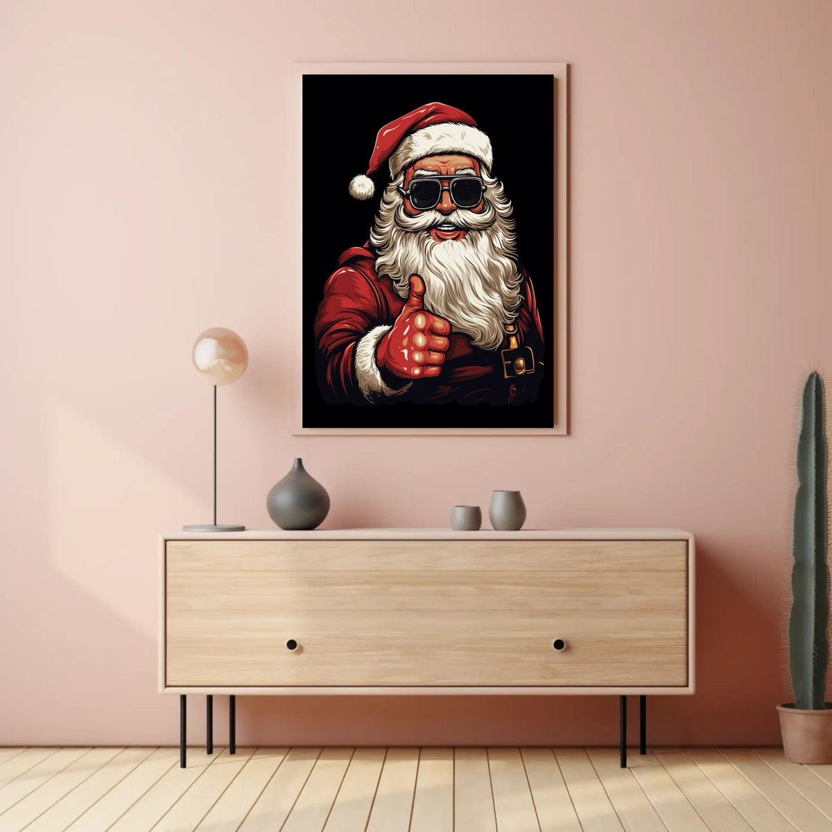 Santa's Classic Charm Art Print with Pop Culture Poster