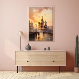 Saint Basil's Cathedral at Sunset: Cultural or Heritage Poster