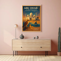 Abu Dhabi Vintage Travel Poster Celebrating Heritage and Modernity