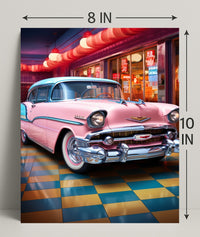 Retro Vibes Classic Car In A Vintage Poster