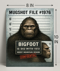 Bigfoot Mugshot  Mythical Sighting Poster PosterGoat