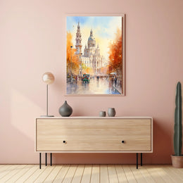 Grand Historic European Building in Urban Live Scene Poster