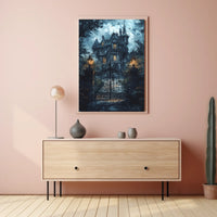 Gothic Haunted Mansion Atmosphere Victorian Era Cultural Heritage Poster