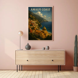 Amalfi Coast Poster Wall Art Decor 18x24 Coastal Scene