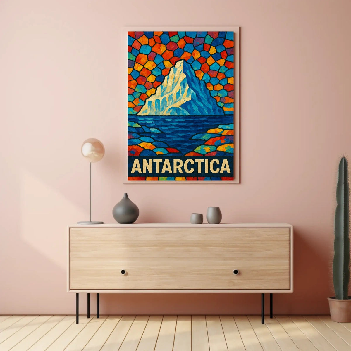 Antarctica A Vibrant Mosaic Poster