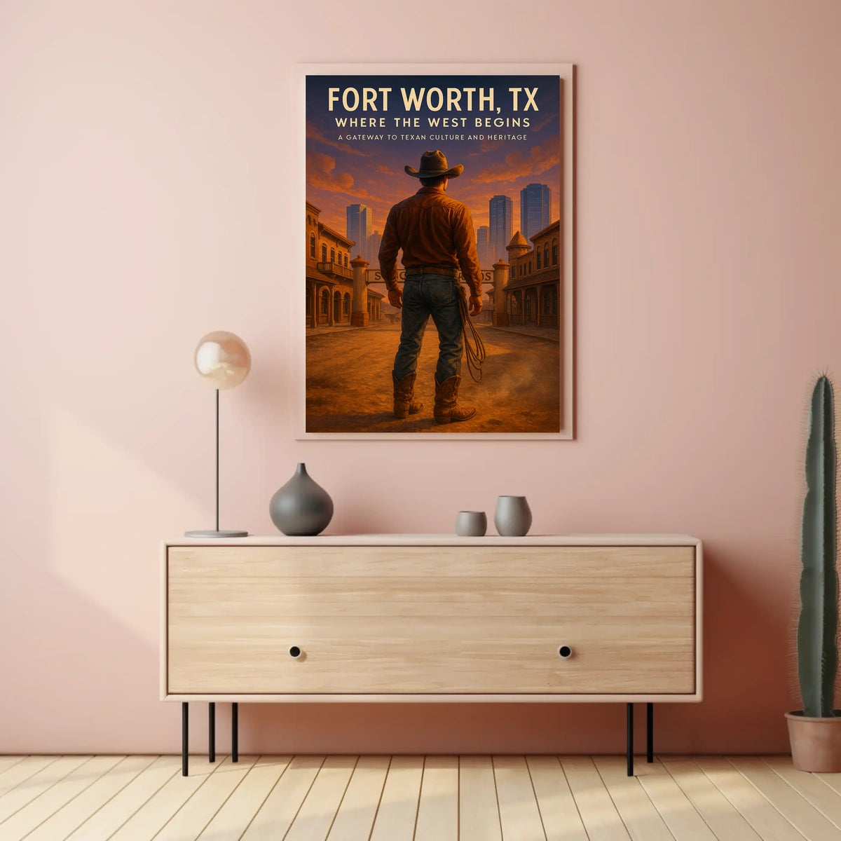 Fort Worth, Tx Where The West Begins Poster