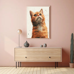 Curious Cat Portrait Poster