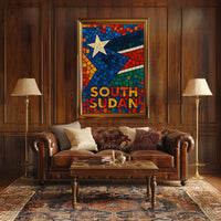 South Sudan Mosaic Art Poster