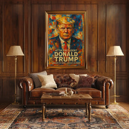 Bold Abstract Portrait: Futuristic Political Art Poster