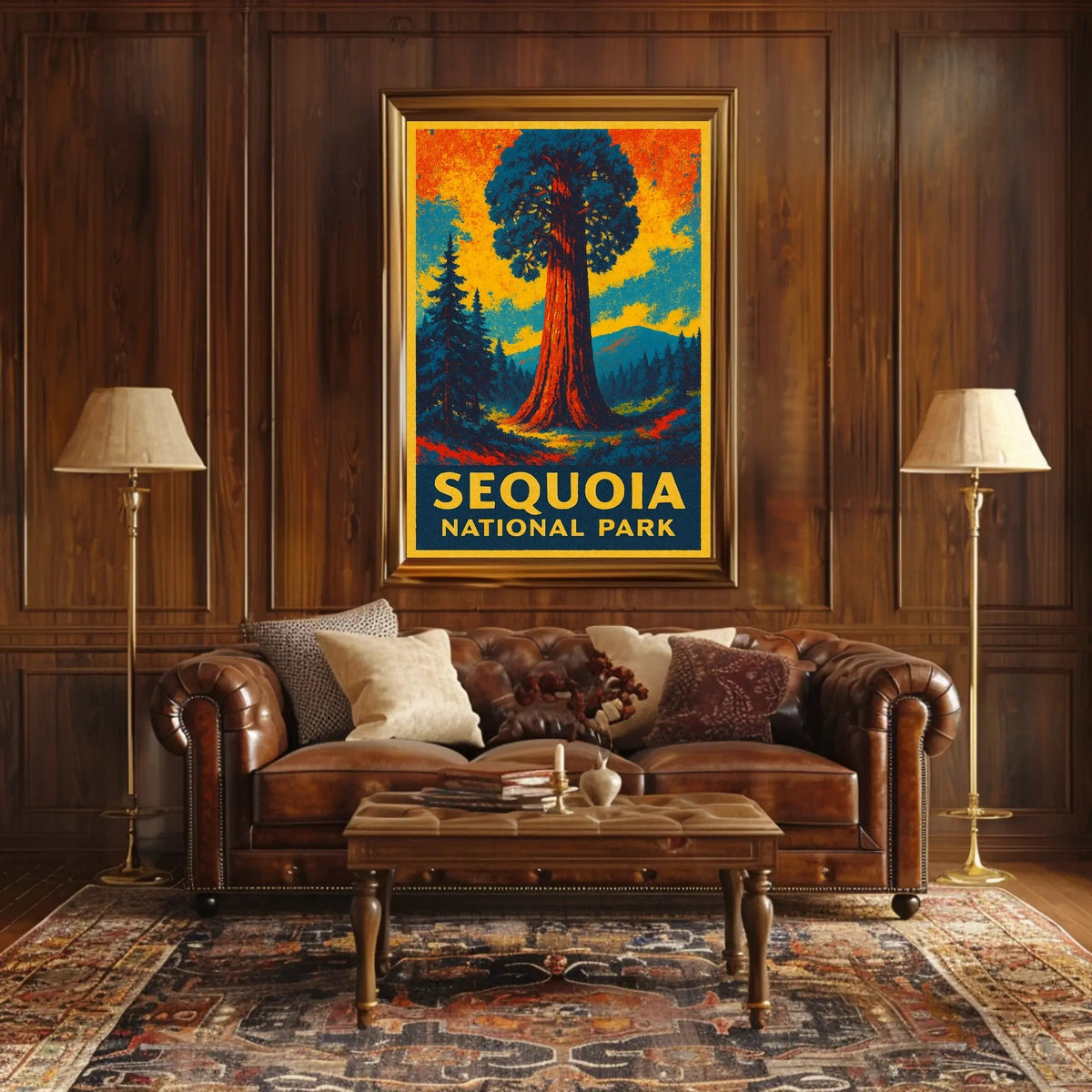 Sequoia National Park Vintage Travel Art Collector Poster