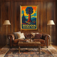 Sequoia National Park Vintage Travel Art Collector Poster