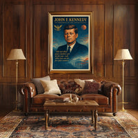JFK Inspirational Poster with Vintage Patriotic Theme