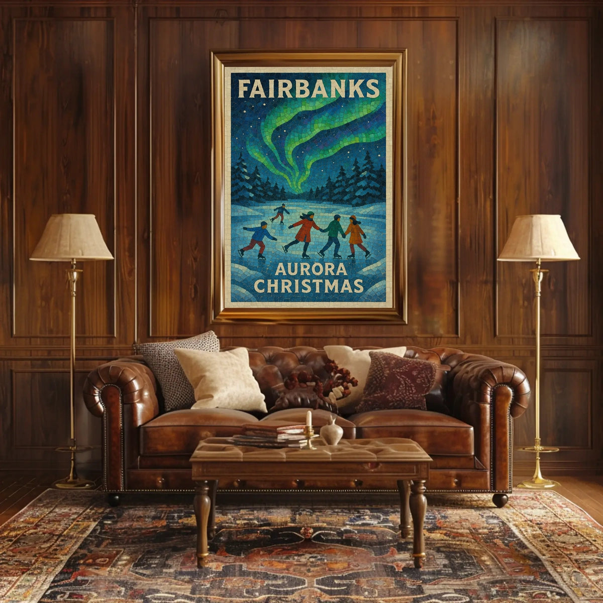 Fairbanks Aurora Christmas Poster