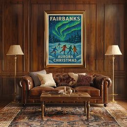 Fairbanks Aurora Christmas Poster