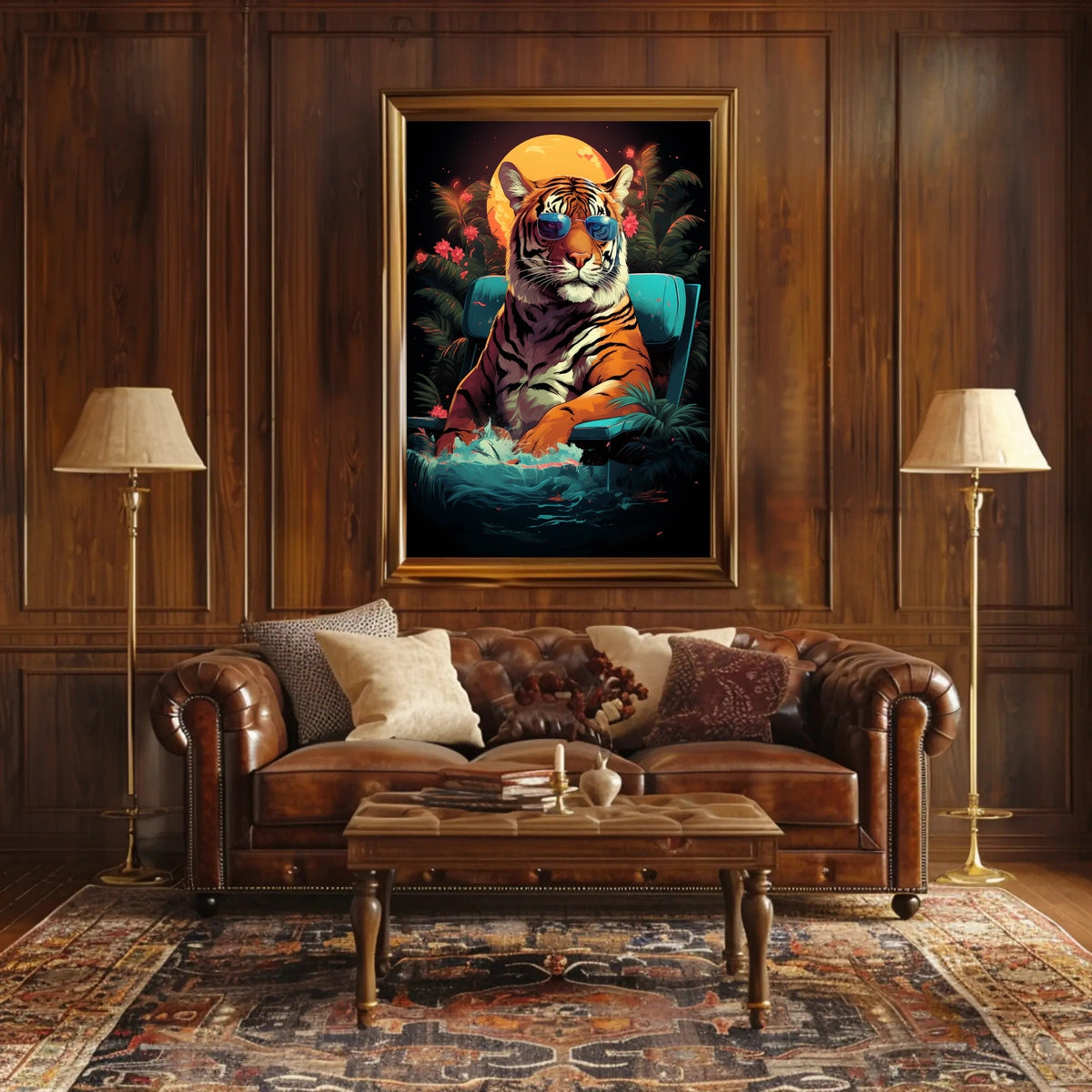 Cool Tiger in Sunglasses: Artistic Animal Poster