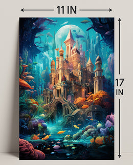 Enchanted Underwater Castle Poster
