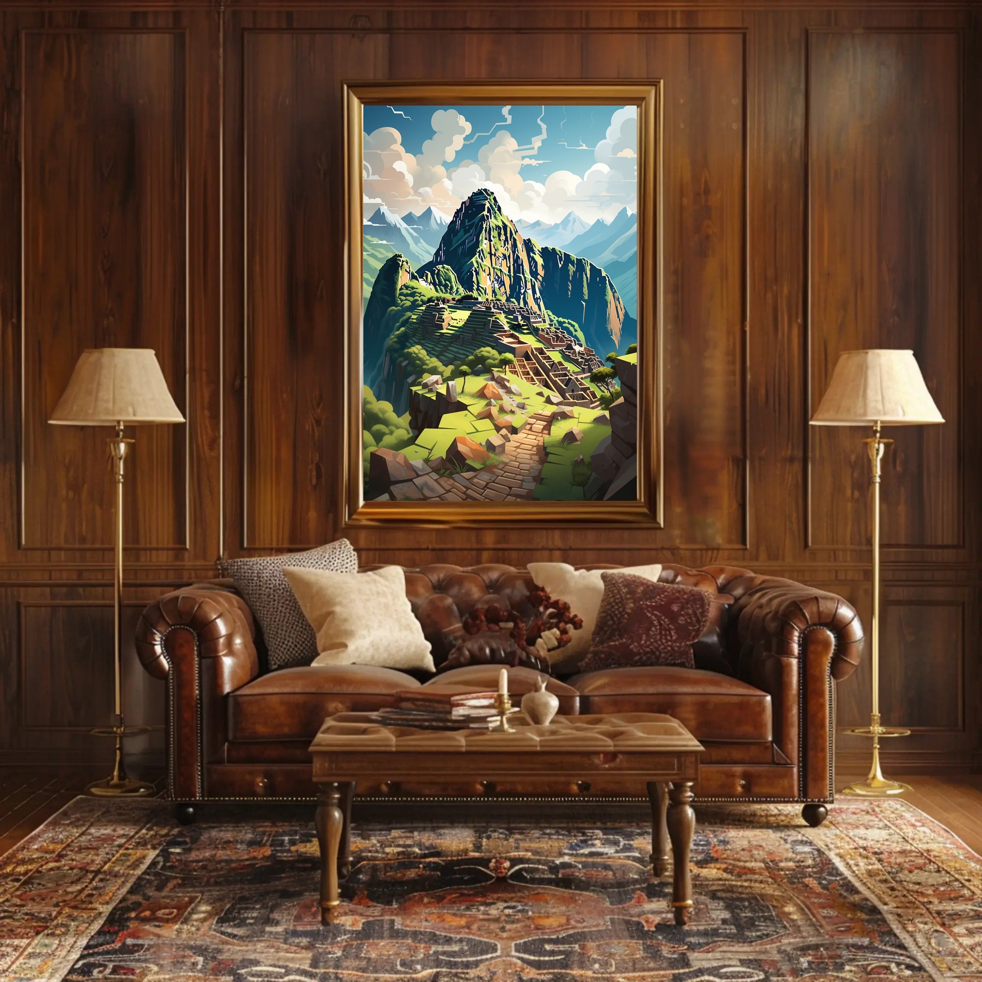 Vibrant Machu Picchu Adventure Art Print Travel Poster