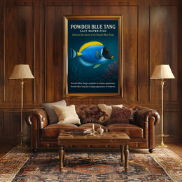 Powder Blue Tang Salt Water Fish Poster