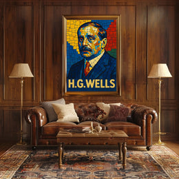 H.G. Wells Mosaic Portrait Poster