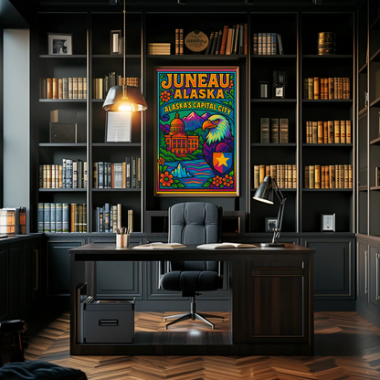 Juneau Alaska Capital City Travel Poster
