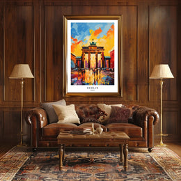 Berlin Brandenburg Gate Vibrant Urban Cityscape Abstract Artistic Poster PosterGoat