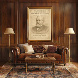 Benjamin Harrison 23rd President Sketch Poster Art Print Decor PosterGoat