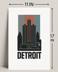 Detroit Skyline Art Print for Home Decor PosterGoat