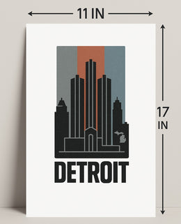 Detroit Skyline Art Print for Home Decor PosterGoat