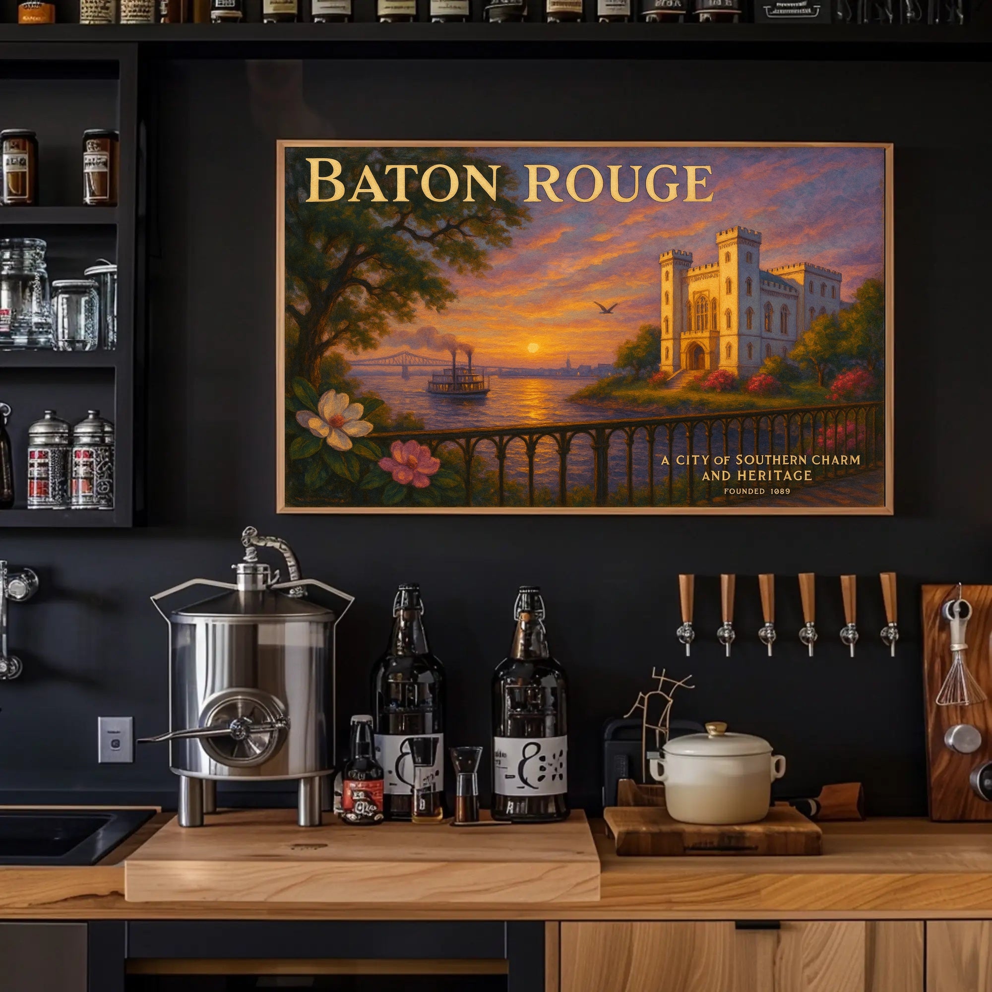 Baton Rouge Southern Charm Travel Poster