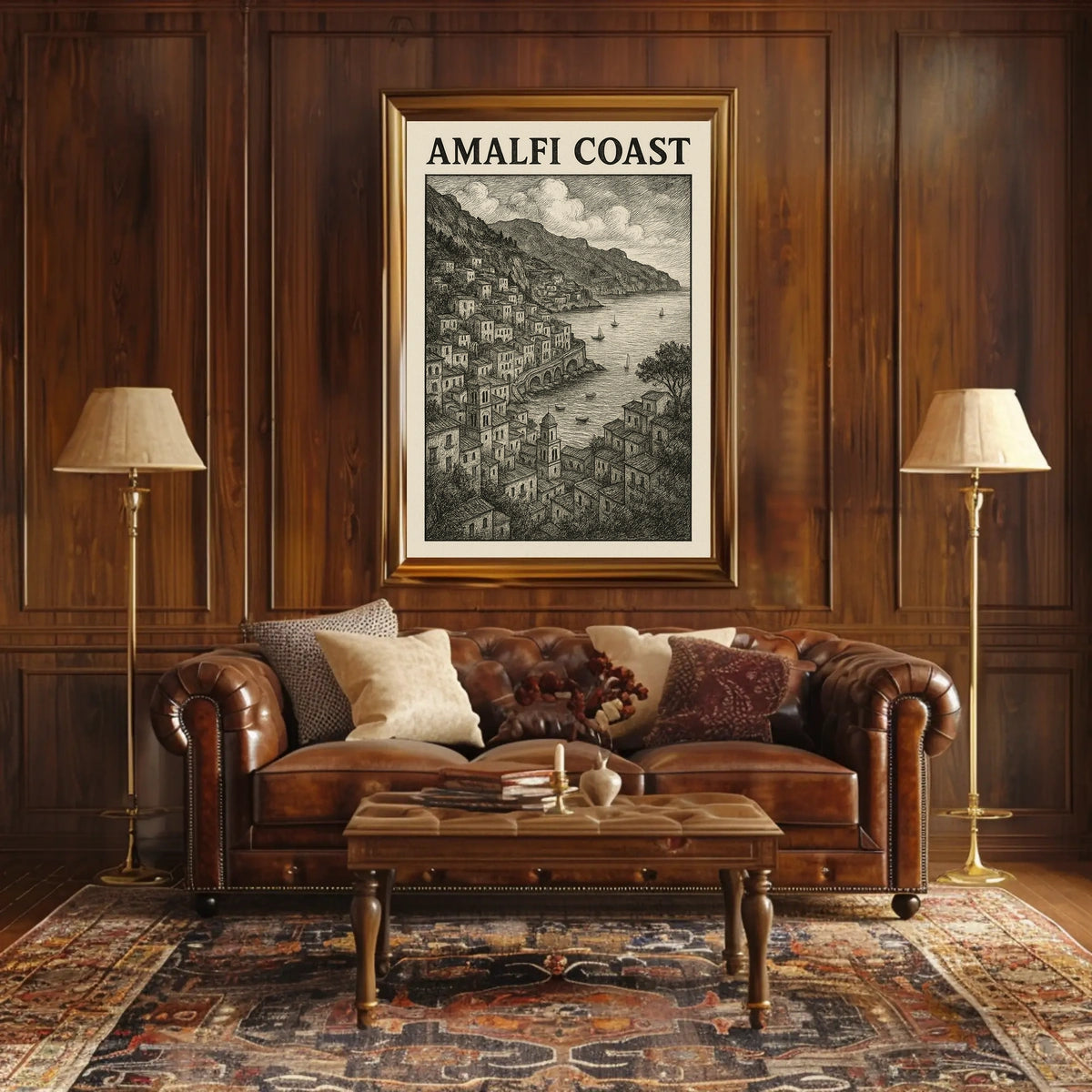 Amalfi Coast Poster Wall Art 18x24 Coastal Decor Print