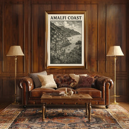 Amalfi Coast Poster Wall Art 18x24 Coastal Decor Print