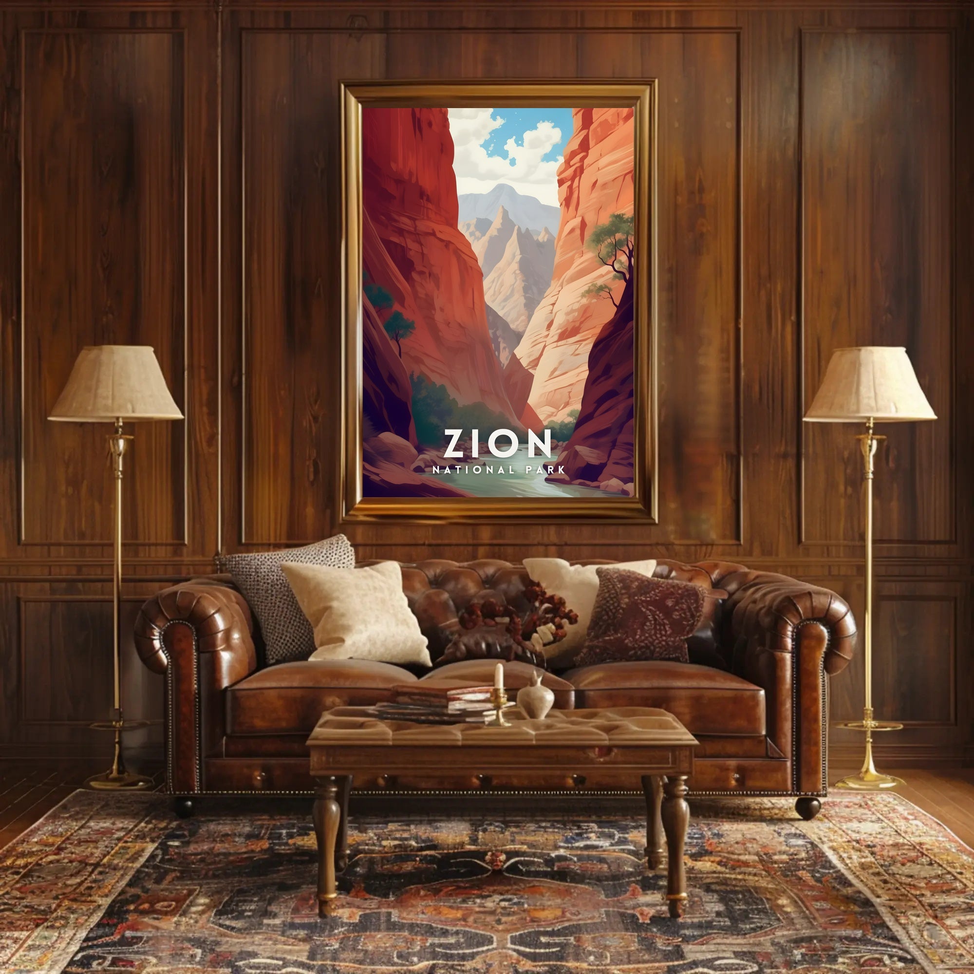 Zion National Park Scenic Travel Poster Print