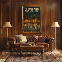 Cleveland Lakefront Glow Poster