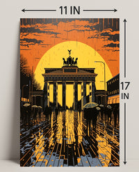 Sunset At The Brandenburg Gate Poster